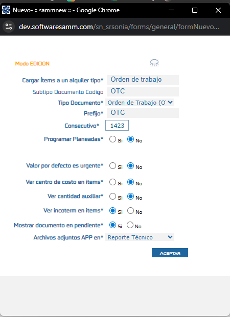 Parámetro incoterm