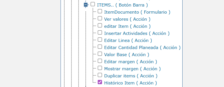 Visualización de Permisos en el perfil